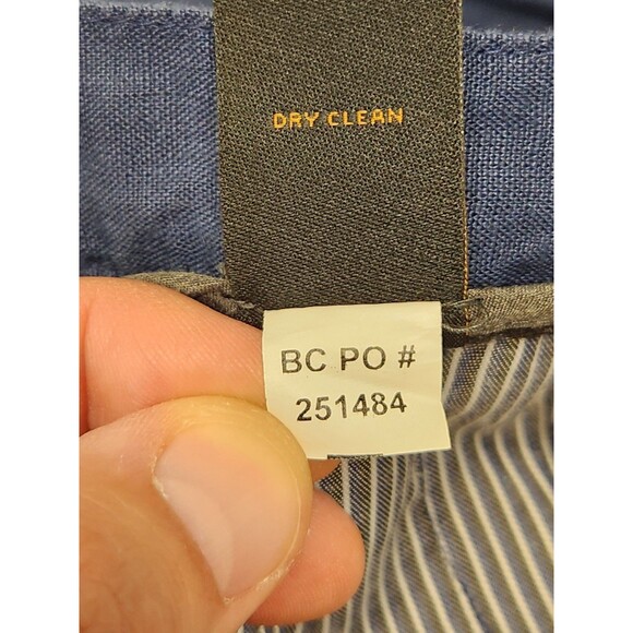 Jos. A Bank Reserve 100% Linen Pants Men's 38x32 Navy Blue Flat Straight Chino - Picture 6 of 6